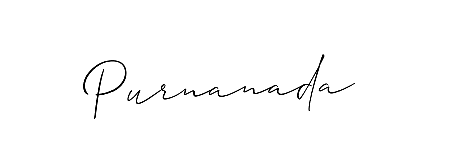 Best and Professional Signature Style for Purnanada. Allison_Script Best Signature Style Collection. Purnanada signature style 2 images and pictures png