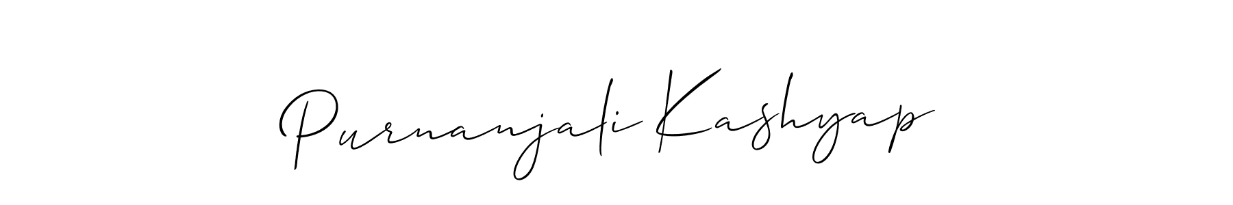 How to make Purnanjali Kashyap signature? Allison_Script is a professional autograph style. Create handwritten signature for Purnanjali Kashyap name. Purnanjali Kashyap signature style 2 images and pictures png