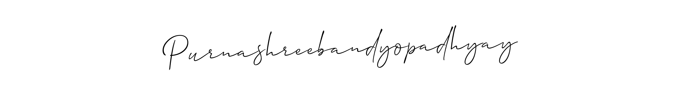 Use a signature maker to create a handwritten signature online. With this signature software, you can design (Allison_Script) your own signature for name Purnashreebandyopadhyay. Purnashreebandyopadhyay signature style 2 images and pictures png