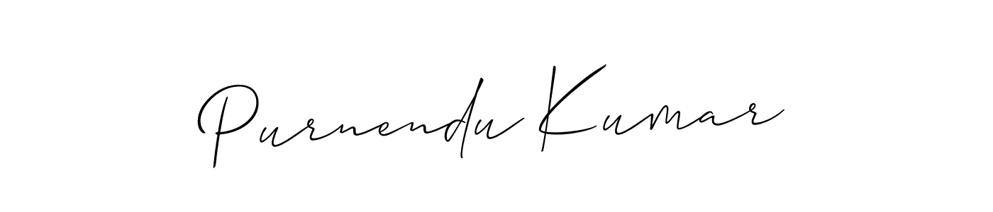 The best way (Allison_Script) to make a short signature is to pick only two or three words in your name. The name Purnendu Kumar include a total of six letters. For converting this name. Purnendu Kumar signature style 2 images and pictures png
