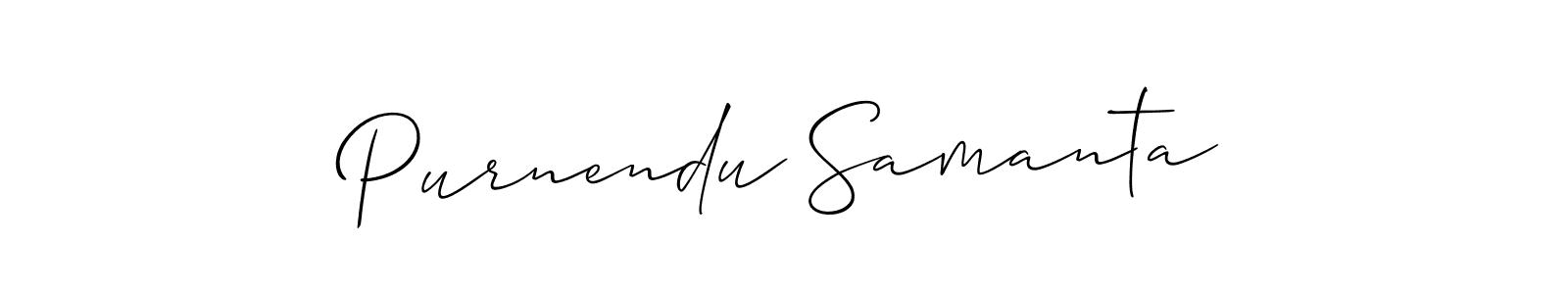 The best way (Allison_Script) to make a short signature is to pick only two or three words in your name. The name Purnendu Samanta include a total of six letters. For converting this name. Purnendu Samanta signature style 2 images and pictures png