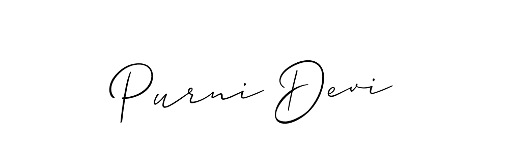 Also we have Purni Devi name is the best signature style. Create professional handwritten signature collection using Allison_Script autograph style. Purni Devi signature style 2 images and pictures png