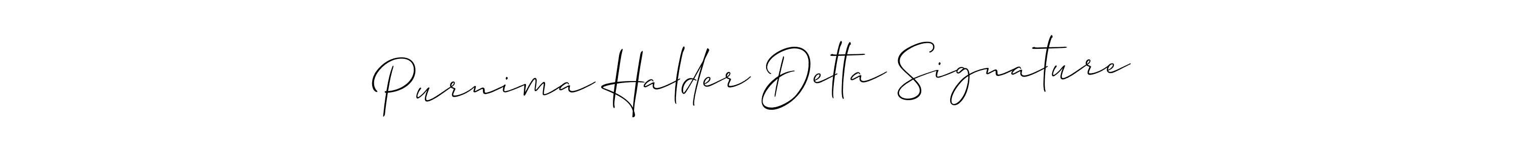 Make a short Purnima Halder Delta Signature signature style. Manage your documents anywhere anytime using Allison_Script. Create and add eSignatures, submit forms, share and send files easily. Purnima Halder Delta Signature signature style 2 images and pictures png