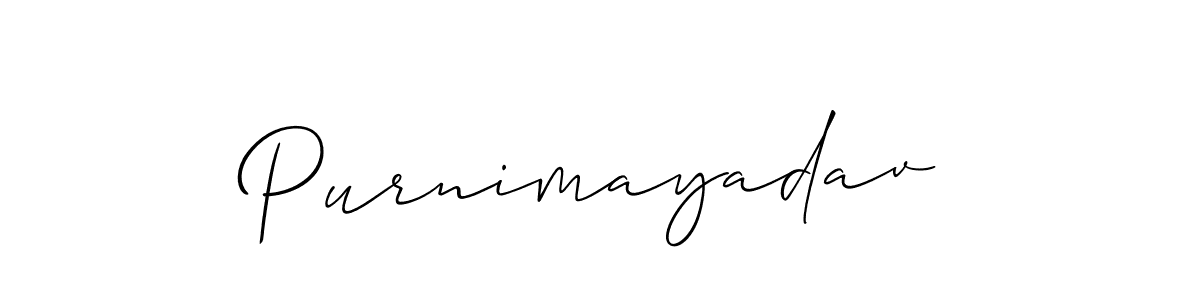 Similarly Allison_Script is the best handwritten signature design. Signature creator online .You can use it as an online autograph creator for name Purnimayadav. Purnimayadav signature style 2 images and pictures png