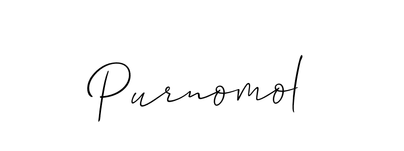 Make a beautiful signature design for name Purnomol. With this signature (Allison_Script) style, you can create a handwritten signature for free. Purnomol signature style 2 images and pictures png