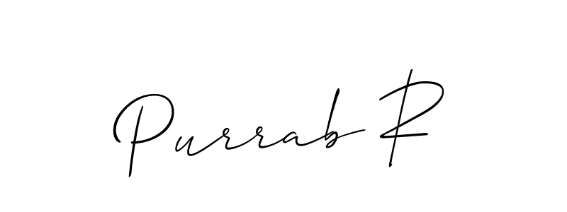 Also we have Purrab R name is the best signature style. Create professional handwritten signature collection using Allison_Script autograph style. Purrab R signature style 2 images and pictures png