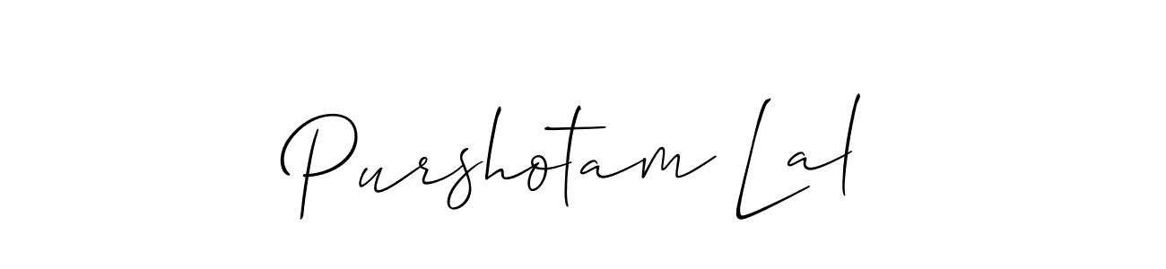 How to make Purshotam Lal name signature. Use Allison_Script style for creating short signs online. This is the latest handwritten sign. Purshotam Lal signature style 2 images and pictures png