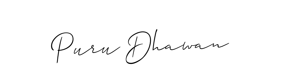 Best and Professional Signature Style for Puru Dhawan. Allison_Script Best Signature Style Collection. Puru Dhawan signature style 2 images and pictures png