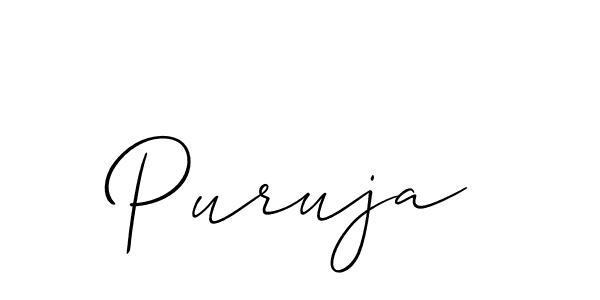 How to make Puruja signature? Allison_Script is a professional autograph style. Create handwritten signature for Puruja name. Puruja signature style 2 images and pictures png