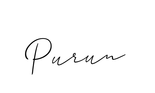 Best and Professional Signature Style for Purun. Allison_Script Best Signature Style Collection. Purun signature style 2 images and pictures png