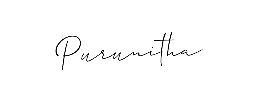 You should practise on your own different ways (Allison_Script) to write your name (Purunitha) in signature. don't let someone else do it for you. Purunitha signature style 2 images and pictures png