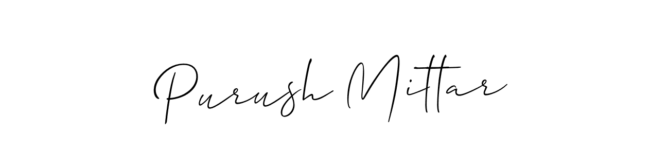 Also You can easily find your signature by using the search form. We will create Purush Mittar name handwritten signature images for you free of cost using Allison_Script sign style. Purush Mittar signature style 2 images and pictures png