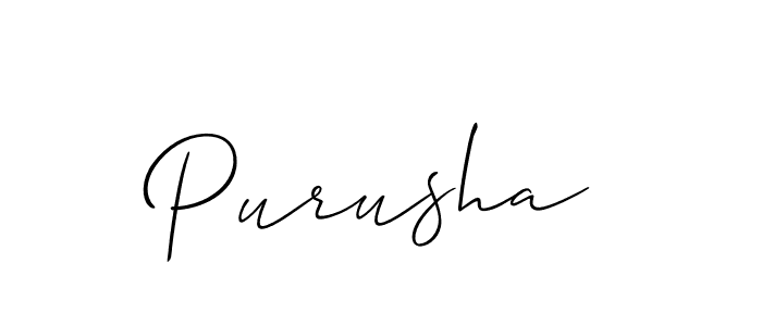 Make a beautiful signature design for name Purusha. With this signature (Allison_Script) style, you can create a handwritten signature for free. Purusha signature style 2 images and pictures png