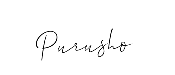 How to make Purusho name signature. Use Allison_Script style for creating short signs online. This is the latest handwritten sign. Purusho signature style 2 images and pictures png