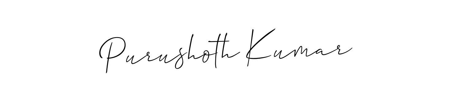 The best way (Allison_Script) to make a short signature is to pick only two or three words in your name. The name Purushoth Kumar include a total of six letters. For converting this name. Purushoth Kumar signature style 2 images and pictures png