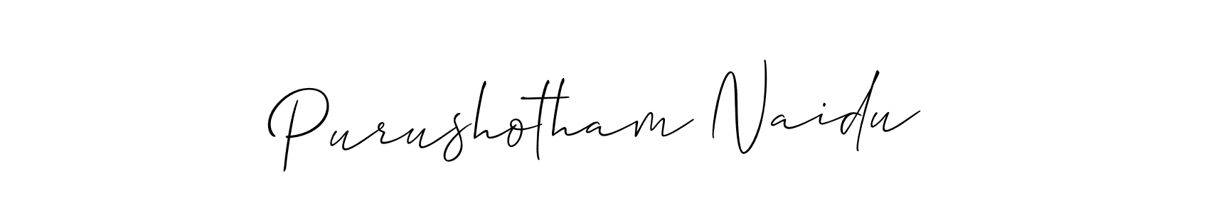 Create a beautiful signature design for name Purushotham Naidu. With this signature (Allison_Script) fonts, you can make a handwritten signature for free. Purushotham Naidu signature style 2 images and pictures png