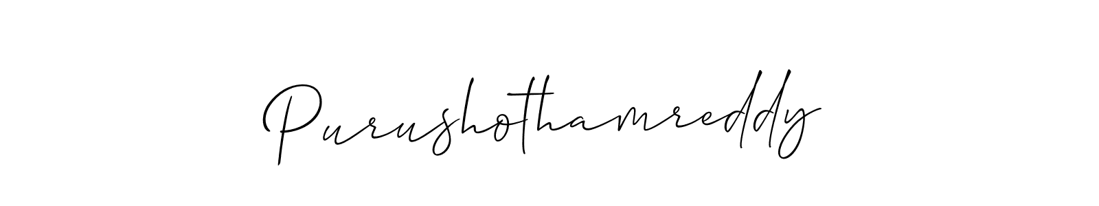 Make a beautiful signature design for name Purushothamreddy. With this signature (Allison_Script) style, you can create a handwritten signature for free. Purushothamreddy signature style 2 images and pictures png