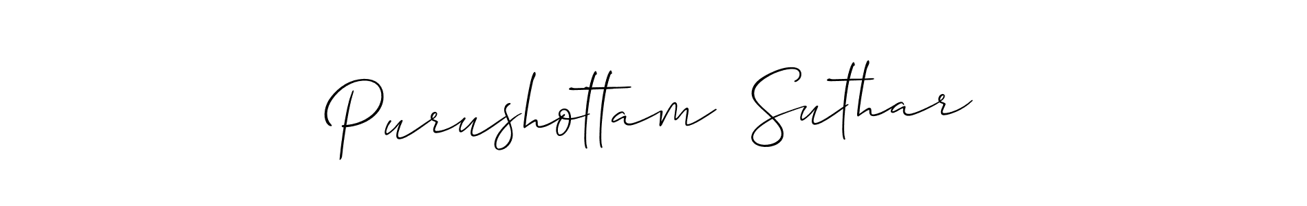 Make a beautiful signature design for name Purushottam  Suthar. With this signature (Allison_Script) style, you can create a handwritten signature for free. Purushottam  Suthar signature style 2 images and pictures png