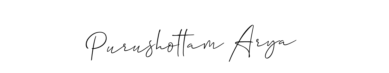 Similarly Allison_Script is the best handwritten signature design. Signature creator online .You can use it as an online autograph creator for name Purushottam Arya. Purushottam Arya signature style 2 images and pictures png