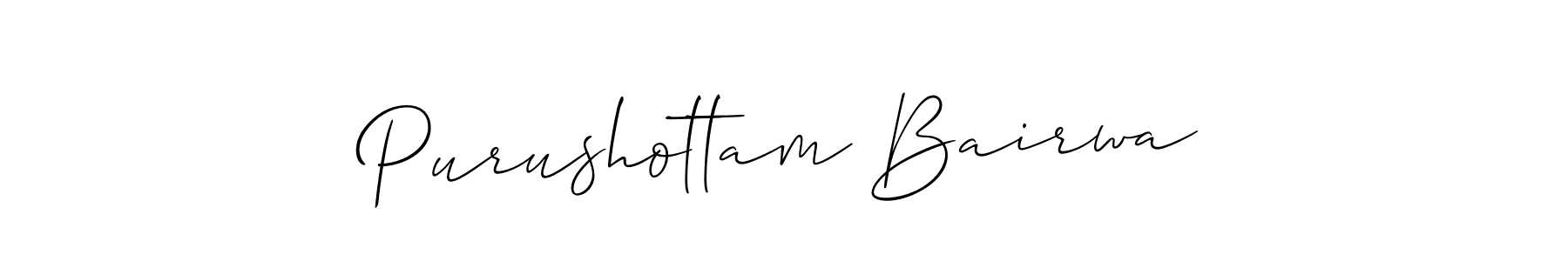 Allison_Script is a professional signature style that is perfect for those who want to add a touch of class to their signature. It is also a great choice for those who want to make their signature more unique. Get Purushottam Bairwa name to fancy signature for free. Purushottam Bairwa signature style 2 images and pictures png