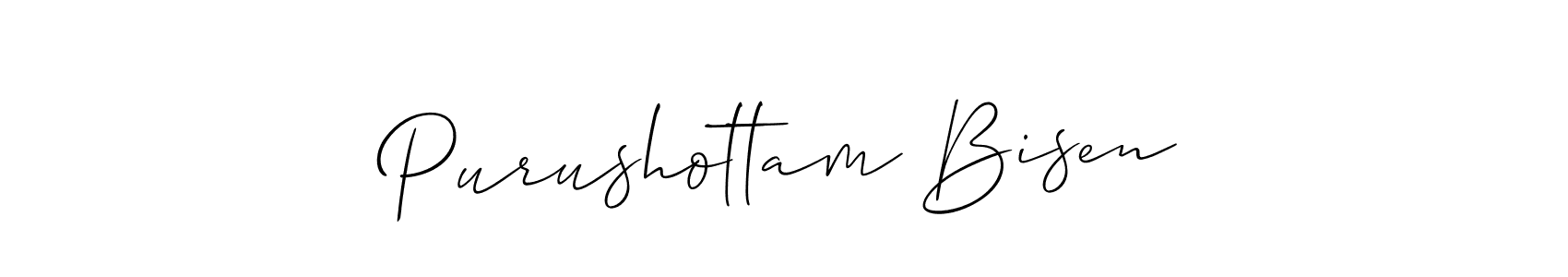 Design your own signature with our free online signature maker. With this signature software, you can create a handwritten (Allison_Script) signature for name Purushottam Bisen. Purushottam Bisen signature style 2 images and pictures png