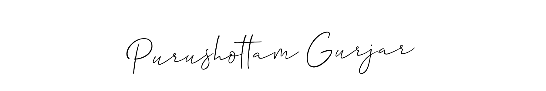 Make a short Purushottam Gurjar signature style. Manage your documents anywhere anytime using Allison_Script. Create and add eSignatures, submit forms, share and send files easily. Purushottam Gurjar signature style 2 images and pictures png