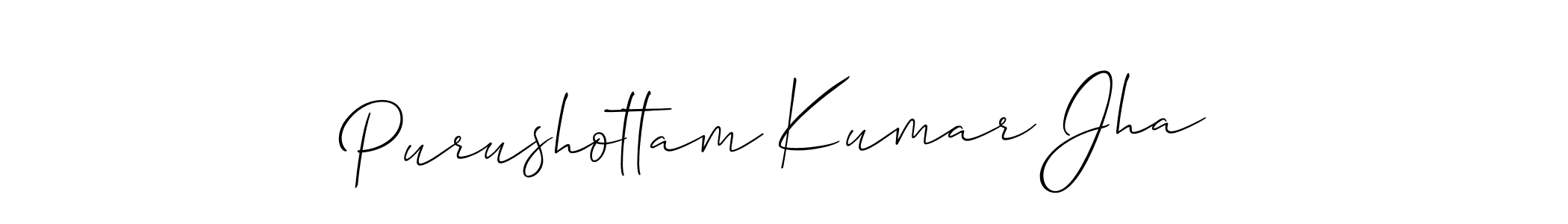 The best way (Allison_Script) to make a short signature is to pick only two or three words in your name. The name Purushottam Kumar Jha include a total of six letters. For converting this name. Purushottam Kumar Jha signature style 2 images and pictures png