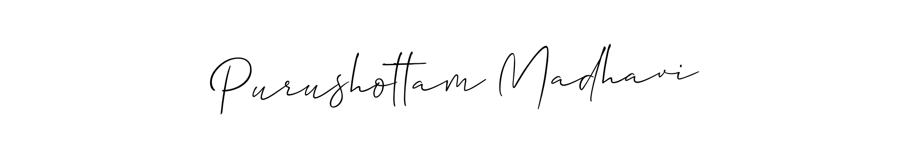 Similarly Allison_Script is the best handwritten signature design. Signature creator online .You can use it as an online autograph creator for name Purushottam Madhavi. Purushottam Madhavi signature style 2 images and pictures png