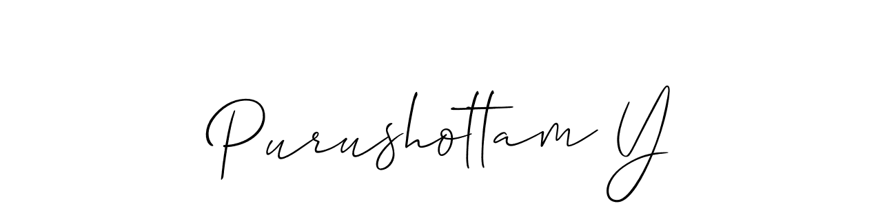 Use a signature maker to create a handwritten signature online. With this signature software, you can design (Allison_Script) your own signature for name Purushottam Y. Purushottam Y signature style 2 images and pictures png