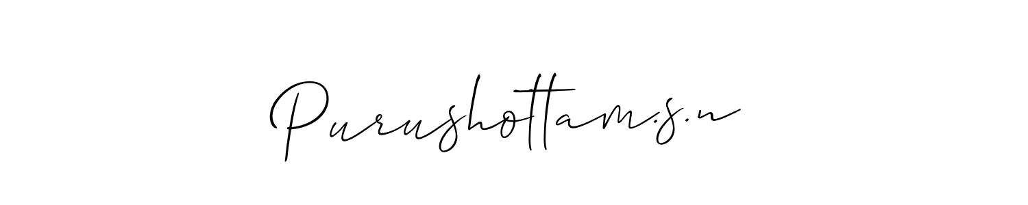 Allison_Script is a professional signature style that is perfect for those who want to add a touch of class to their signature. It is also a great choice for those who want to make their signature more unique. Get Purushottam.s.n name to fancy signature for free. Purushottam.s.n signature style 2 images and pictures png