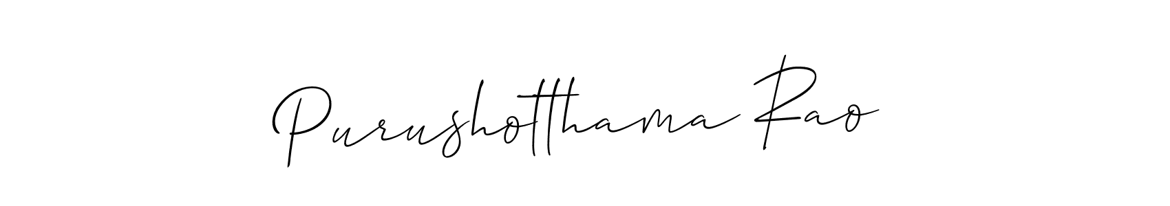 How to make Purushotthama Rao name signature. Use Allison_Script style for creating short signs online. This is the latest handwritten sign. Purushotthama Rao signature style 2 images and pictures png