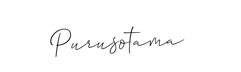 How to make Purusotama signature? Allison_Script is a professional autograph style. Create handwritten signature for Purusotama name. Purusotama signature style 2 images and pictures png