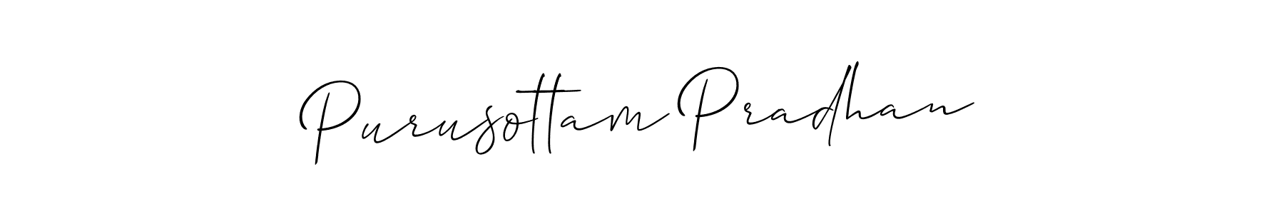 Make a beautiful signature design for name Purusottam Pradhan. With this signature (Allison_Script) style, you can create a handwritten signature for free. Purusottam Pradhan signature style 2 images and pictures png