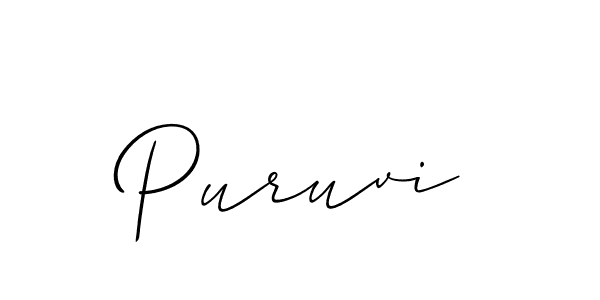 It looks lik you need a new signature style for name Puruvi. Design unique handwritten (Allison_Script) signature with our free signature maker in just a few clicks. Puruvi signature style 2 images and pictures png