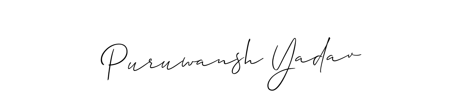 Allison_Script is a professional signature style that is perfect for those who want to add a touch of class to their signature. It is also a great choice for those who want to make their signature more unique. Get Puruwansh Yadav name to fancy signature for free. Puruwansh Yadav signature style 2 images and pictures png
