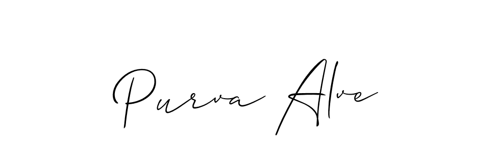 Make a beautiful signature design for name Purva Alve. With this signature (Allison_Script) style, you can create a handwritten signature for free. Purva Alve signature style 2 images and pictures png