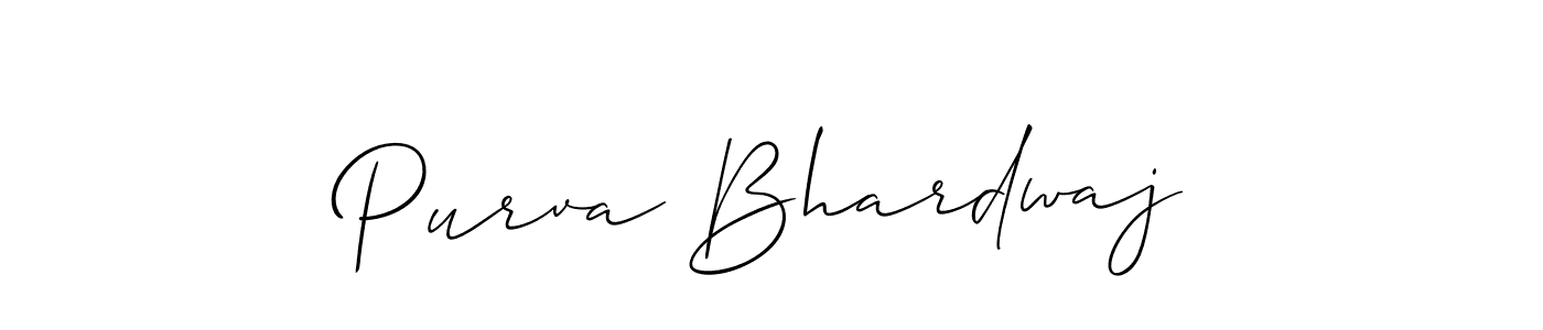 Create a beautiful signature design for name Purva Bhardwaj. With this signature (Allison_Script) fonts, you can make a handwritten signature for free. Purva Bhardwaj signature style 2 images and pictures png