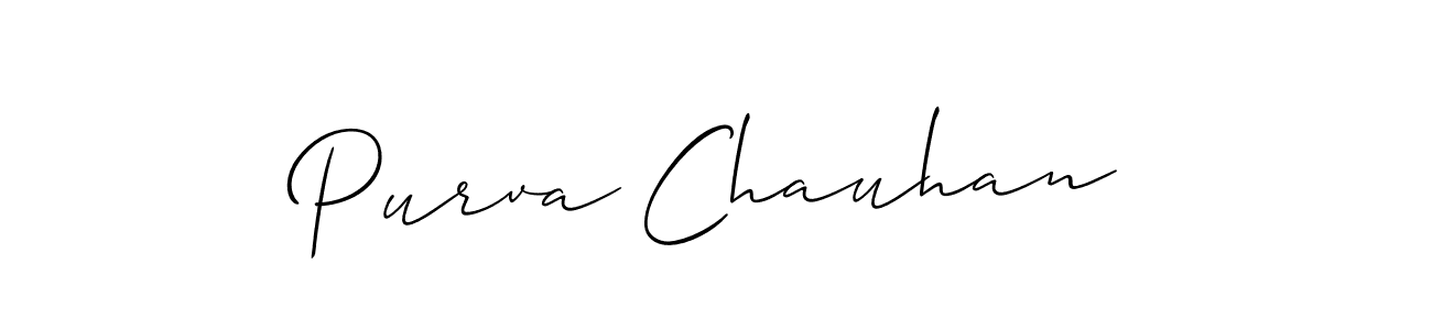 Make a beautiful signature design for name Purva Chauhan. With this signature (Allison_Script) style, you can create a handwritten signature for free. Purva Chauhan signature style 2 images and pictures png