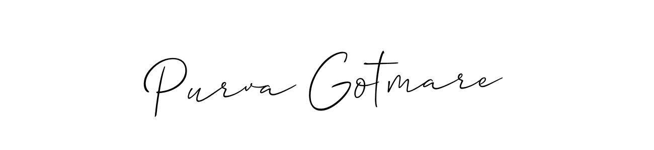 Purva Gotmare stylish signature style. Best Handwritten Sign (Allison_Script) for my name. Handwritten Signature Collection Ideas for my name Purva Gotmare. Purva Gotmare signature style 2 images and pictures png