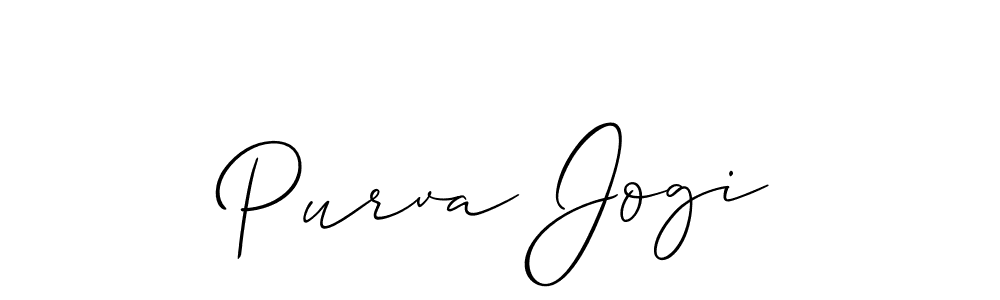 Purva Jogi stylish signature style. Best Handwritten Sign (Allison_Script) for my name. Handwritten Signature Collection Ideas for my name Purva Jogi. Purva Jogi signature style 2 images and pictures png