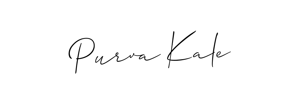 Allison_Script is a professional signature style that is perfect for those who want to add a touch of class to their signature. It is also a great choice for those who want to make their signature more unique. Get Purva Kale name to fancy signature for free. Purva Kale signature style 2 images and pictures png
