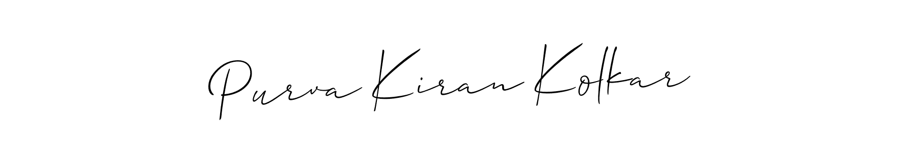 Purva Kiran Kolkar stylish signature style. Best Handwritten Sign (Allison_Script) for my name. Handwritten Signature Collection Ideas for my name Purva Kiran Kolkar. Purva Kiran Kolkar signature style 2 images and pictures png