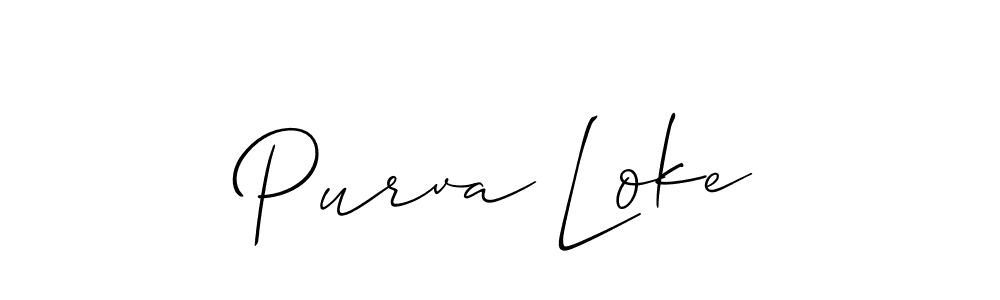 if you are searching for the best signature style for your name Purva Loke. so please give up your signature search. here we have designed multiple signature styles  using Allison_Script. Purva Loke signature style 2 images and pictures png