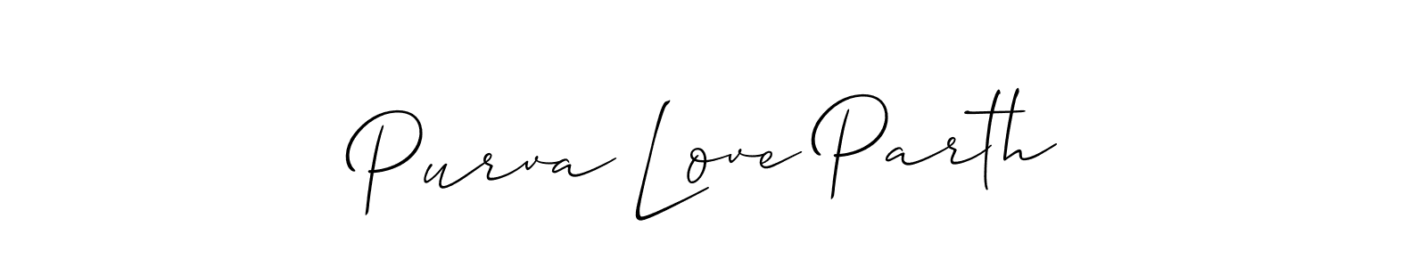 Also we have Purva Love Parth name is the best signature style. Create professional handwritten signature collection using Allison_Script autograph style. Purva Love Parth signature style 2 images and pictures png