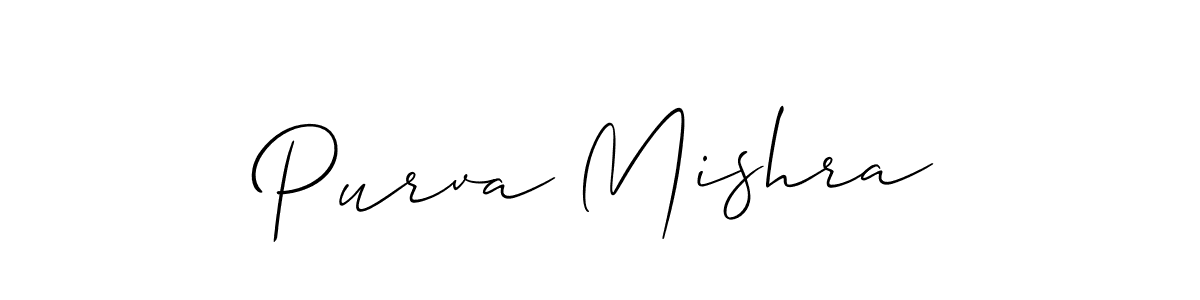 Make a short Purva Mishra signature style. Manage your documents anywhere anytime using Allison_Script. Create and add eSignatures, submit forms, share and send files easily. Purva Mishra signature style 2 images and pictures png