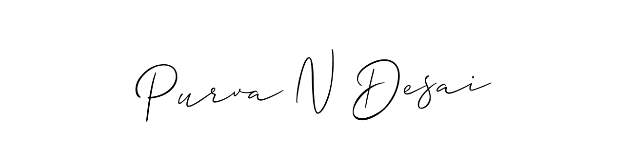 Design your own signature with our free online signature maker. With this signature software, you can create a handwritten (Allison_Script) signature for name Purva N Desai. Purva N Desai signature style 2 images and pictures png