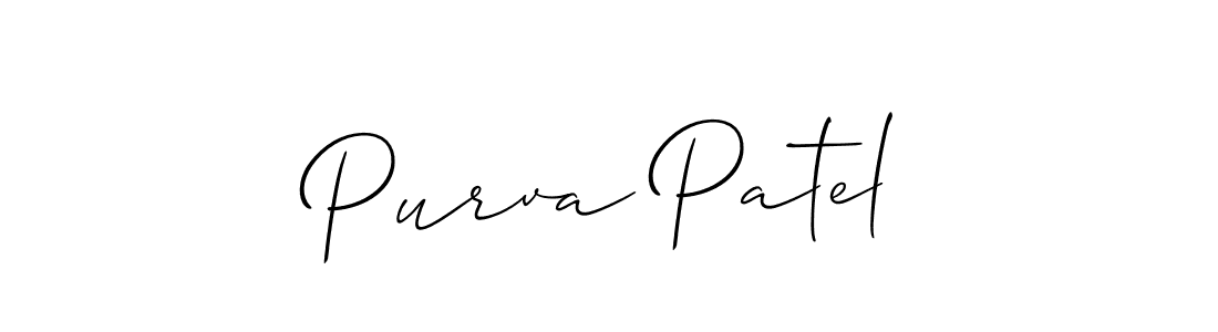 Make a short Purva Patel signature style. Manage your documents anywhere anytime using Allison_Script. Create and add eSignatures, submit forms, share and send files easily. Purva Patel signature style 2 images and pictures png
