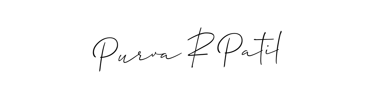 It looks lik you need a new signature style for name Purva R Patil. Design unique handwritten (Allison_Script) signature with our free signature maker in just a few clicks. Purva R Patil signature style 2 images and pictures png