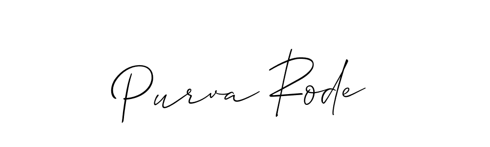 How to make Purva Rode signature? Allison_Script is a professional autograph style. Create handwritten signature for Purva Rode name. Purva Rode signature style 2 images and pictures png