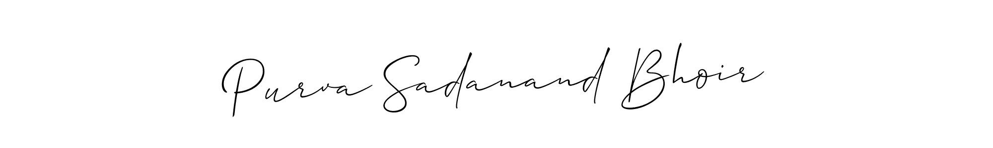 How to make Purva Sadanand Bhoir signature? Allison_Script is a professional autograph style. Create handwritten signature for Purva Sadanand Bhoir name. Purva Sadanand Bhoir signature style 2 images and pictures png